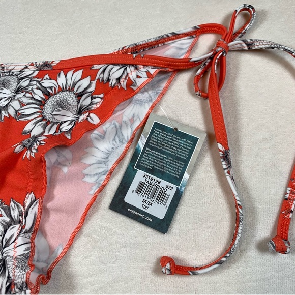 EIDON Tiki Tie Side Cheeky Floral Swimsuit Bikini Bottom, Medium - Picture 2 of 5